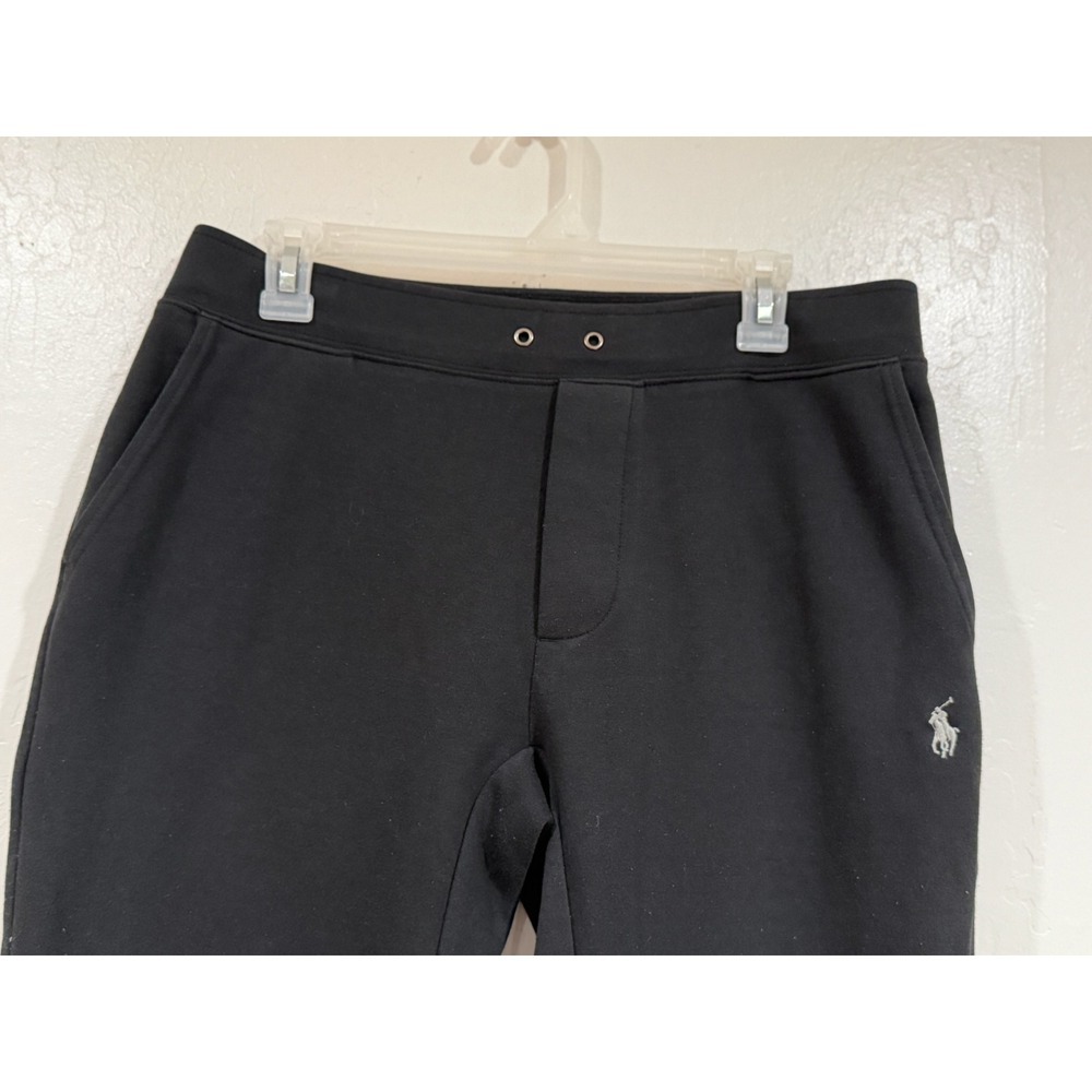 Polo Ralph Lauren Mens Double-Knit Jogger Pants Black Tapered Sweatpants Medium - Picture 7 of 8